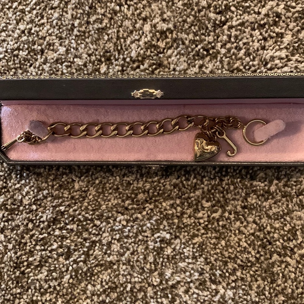 Gold bracelet with J charm